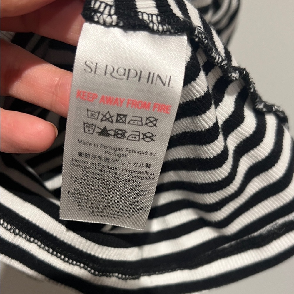 Seraphine Black and White Striped Nursing Tank Top - Picture 3 of 4
